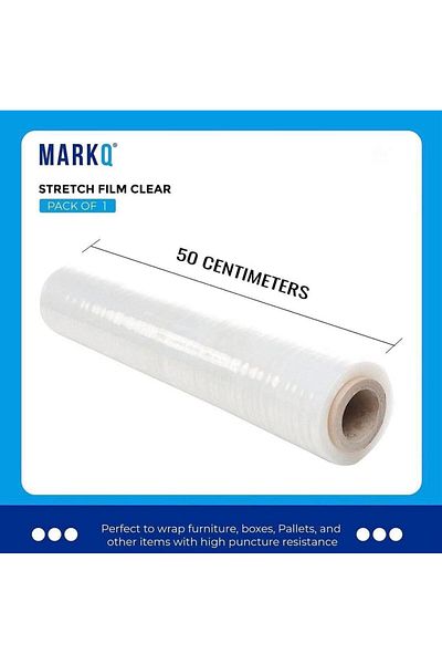 erorex 1 Roll Clear Stretch Film Wrap 500Mm Heavy Duty Plastic Shrink Wrap For Pallet Wrap Packing Moving