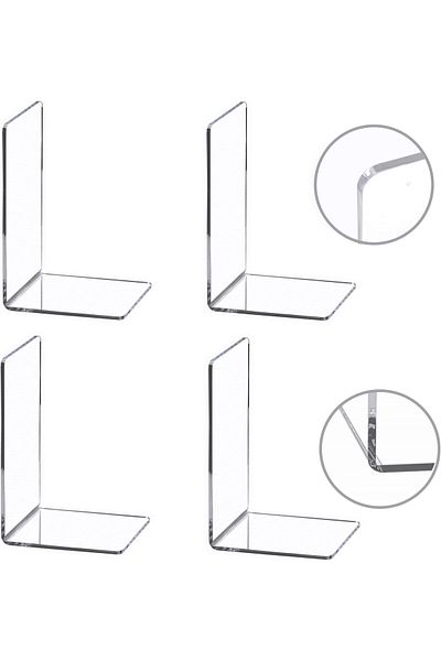 erorex Clear Acrylic Bookends For Shelves Heavy Duty Book Ends And Desktop Organizer Book Stopper For