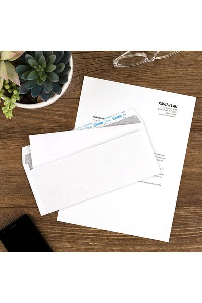 erorex Envelopes Letter Size #10 Security Tinted Envelopes Self Seal 4 1 8 X 9.5” Windowless Design