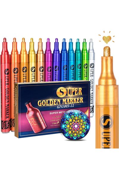 erorex 12 Colors Acrylic Paint Marker Pens Premium Extra Fine Point Acrylic Paint Pens For Wood Canvas