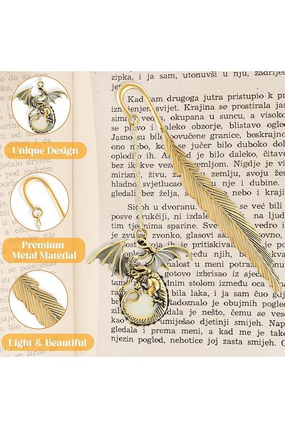 erorex Metal Bookmark Book Marks For Reading With Cool Golden Dragon Fantasy Bookmark With Sturdy Material