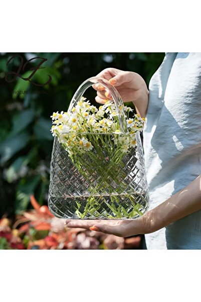 EvLight Cam Dekoratif Çanta Vazo Yuvar Şeffaf