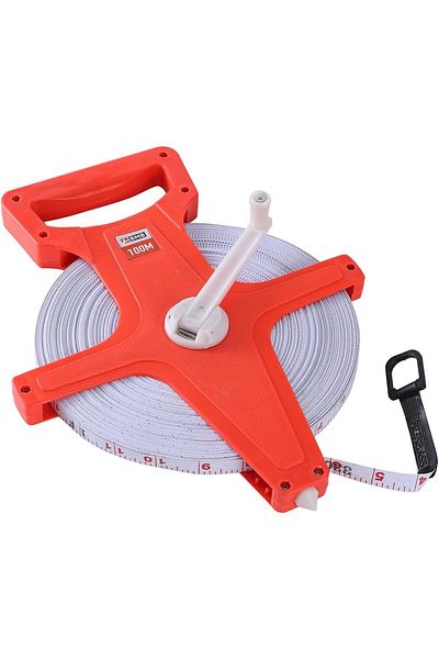 erorex Fiberglass Measuring Tape 100Meter Long Distance Fractions And Metric Scales Standout Open Reel