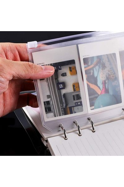 erorex A6 Binder Pockets 12Pcs Budget Cash Envelopes With 6 Holes Clear Zipper Folders Loose Leaf Bags