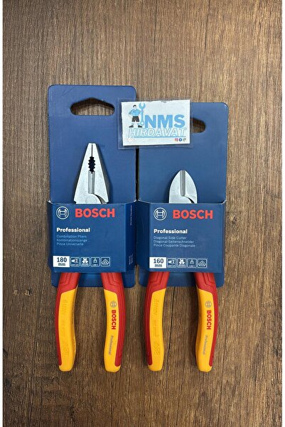 Bosch Vde 180 Mm Pense 160 Mm Yan Keski Seti 1000 V Elektrikçi Yüksek Kalite Nms Hırdavat