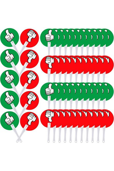 erorex 50 Pack Thumbs Up Thumbs Down Classroom Voting Paddles Handy Teacher Classroom Event Supplies