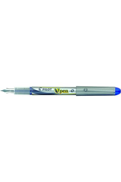 erorex Vpen Disposable Fountain Pen Silver Barrel 0.58 Mm Tip Blue Box Of 12
