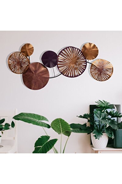 MOS'EV Metal Bordo Gold Ev Ofis Duvar Süsü 35x79cm