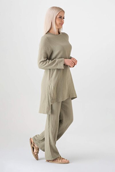 Fashion Showcase Σετ Hijab Ayda Muslin 100% φυσικό βαμβάκι - Πράσινο