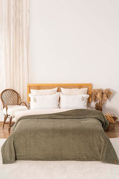 Rivaİstanbul Khaki Gloria Wellsoft Single Blanket