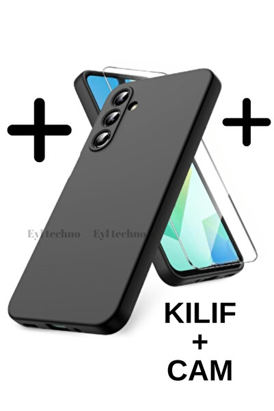 eyl techno حافظة لهاتف سامسونج جالاكسي A25، غطاء سيليكون ناعم ملون + واقي شاش...