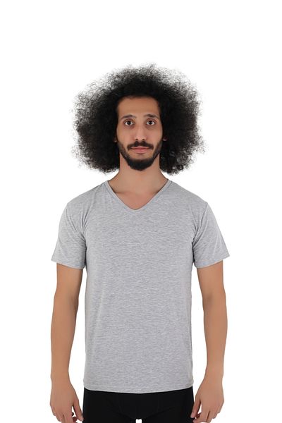 CNT تي شيرت رجالي مكون من 3 قطع بقصة ضيقة ورقبة على شكل حرف V وأكمام قصيرة