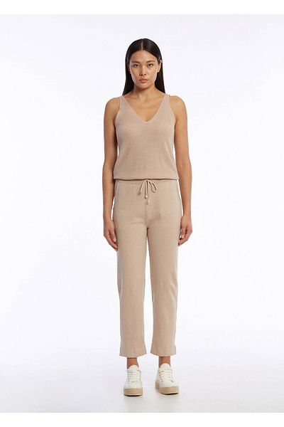 Knitss Organic Cotton Linen Blended Knitwear Trousers Beige