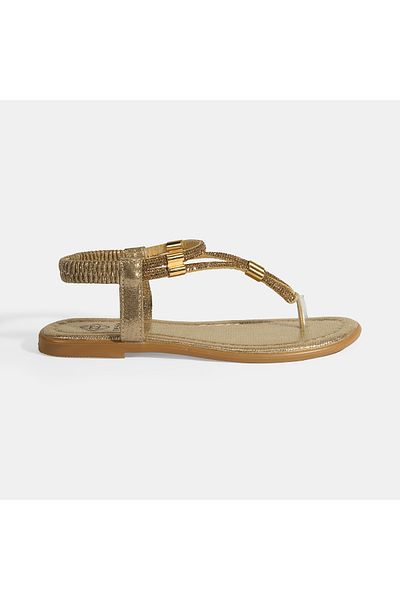 Desa Sandale Flip Flop pentru damă, cu bandă de cauciuc, cu piatră aurie