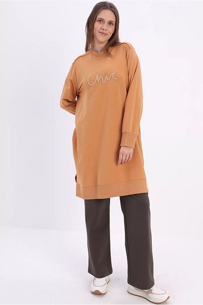 Moda Rosa 24Y4366 - HARDAL- Large Size Embroidery Detailed Sweat