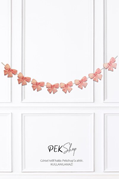 PEKSHOP Pembe Fiyonklar Banner Duvar Süsü