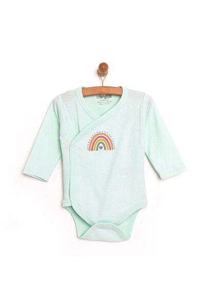 ebebek Hello Baby HelloBaby Unisex Body Ribana Kumaş Çıtçıtlı Zıbın Çıtçıtlı Yaka  Uzun Kol Açık Mavi