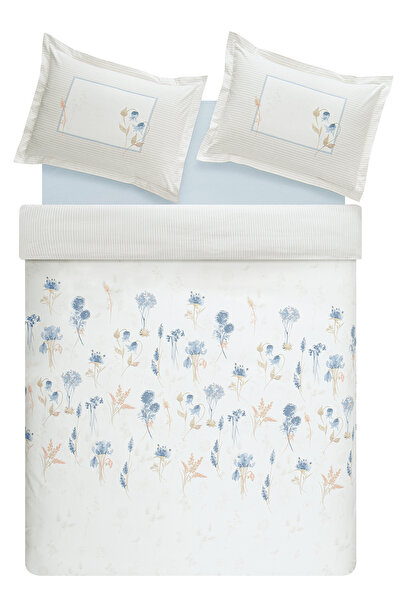 Puffy Roses Single Duvet Cover Set - White