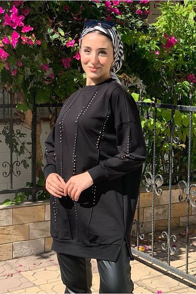 Moda Rosa 24K4163 - BLACK - STONE STYLE SWEAT