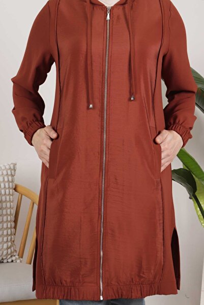 Moda Rosa 24Y25062 - AKİK - Büyük Beden Tesettür Fermuarlı Spor Kap