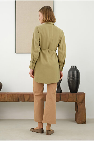 HEQA Rüzgarlıklı Modal Gömlek Pastel Fıstık