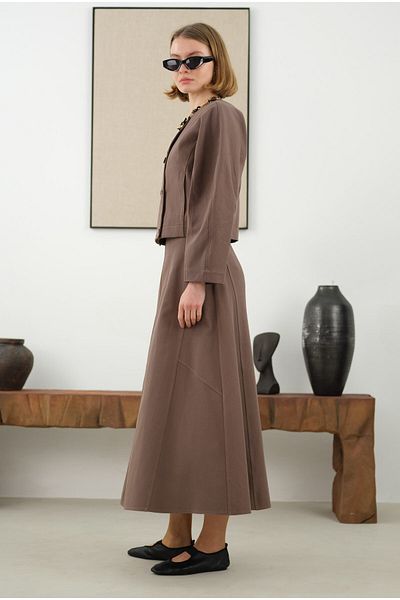 HEQA Πολυτελής φούστα και Dusty Brown
