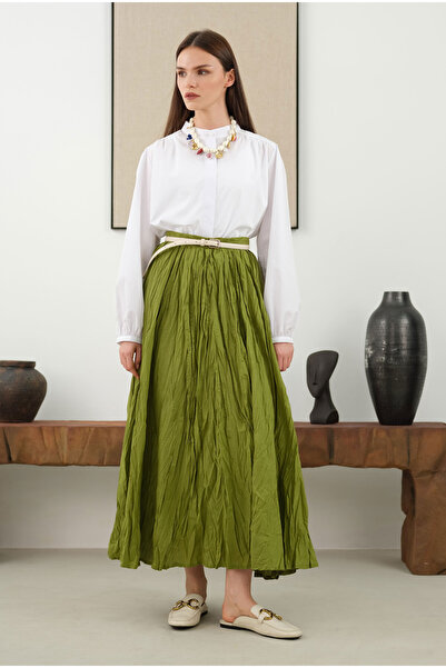 HEQA Kraşlı Vual Etek Yosun Yeşili