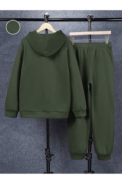 aynewmoda Young Men's Casual Comfortable Warm Hoodie and Pants Set