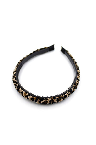 AychaAksesuar Coroană din împletitură leopard, coroană maro leopard