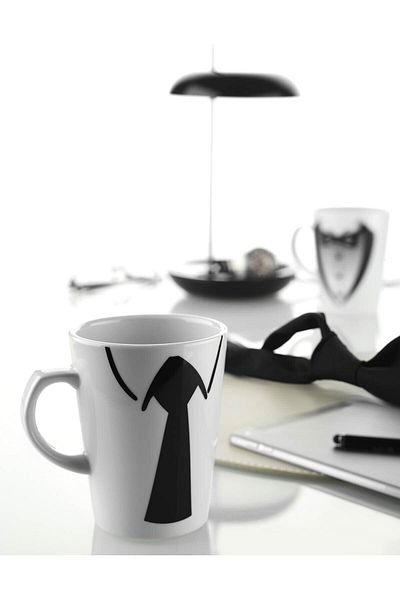 Paşabahçe Porcelain Tie Patterned Artemis Mug 300cc