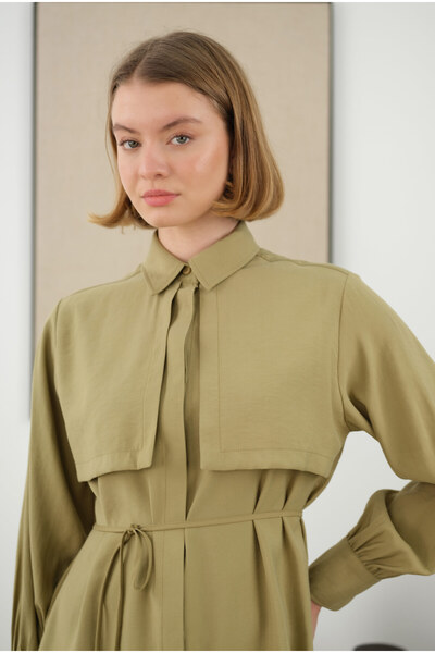 HEQA Rüzgarlıklı Modal Gömlek Pastel Fıstık