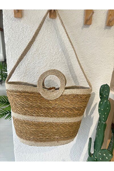 Decamor home Large Size Shoulder Bag with Handle Beige / Ecru