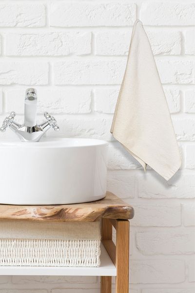 EVTEKS Cream Colored 100% Cotton Hand and Face TowEl - 50x90cm