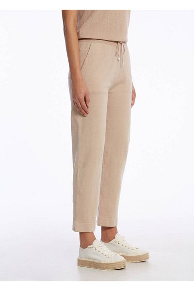 Knitss Organic Cotton Linen Blended Knitwear Trousers Beige