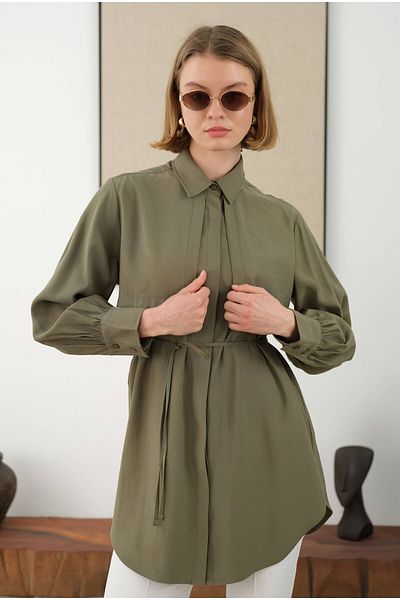 HEQA   πράσινο πουκάμισο Modal με Windbreaker