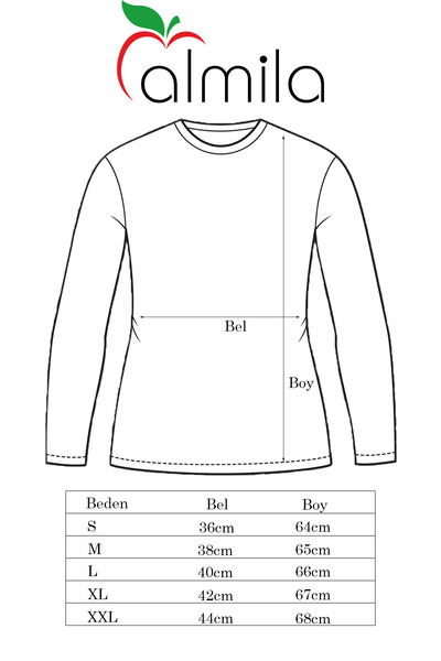 Almila Women's Slim Fit Bodysuit - Long Sleeve, Crew Neck, Cotton Fit 2040