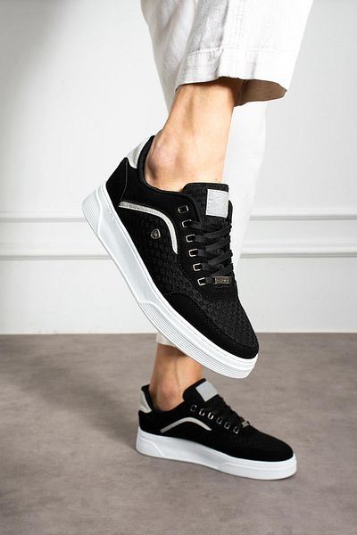 L.A Polo Breathable Black Beige Men's Sneaker Shoes