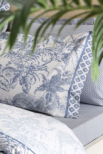 Puffy Vena King Size Duvet Cover Set - Blue