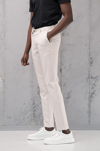 NOTRA Slimfit Full Lycra Flexible Summer Jogger Trousers with Elastic Waist