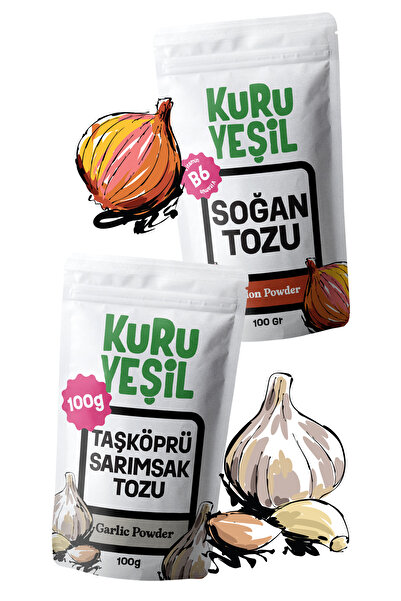 Kuru Yeşil Sarımsak Tozu - Soğan Tozu - Garlic Powder - Onion Powder - Vegetable Powder - Paket 200 gr