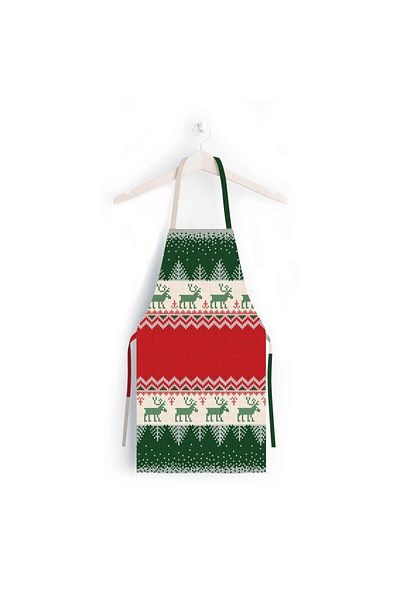 Adawall Italian Deer Kitchen Apron / Christmas Themed New Year's Models