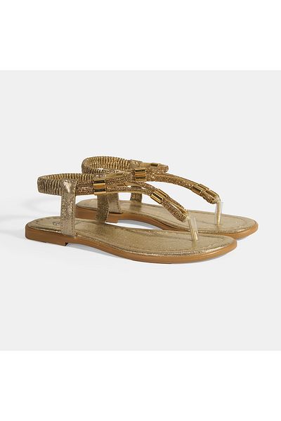 Desa Sandale Flip Flop pentru damă, cu bandă de cauciuc, cu piatră aurie