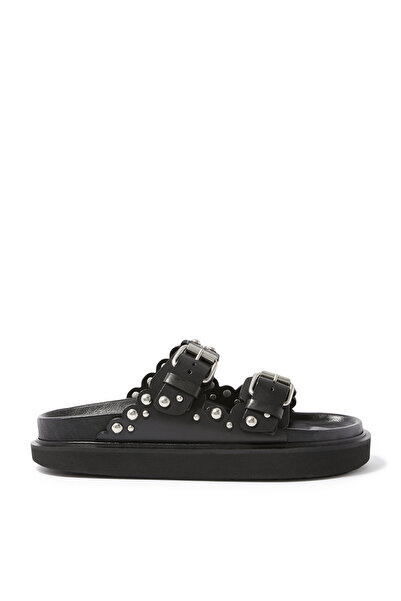 ISABEL MARANT Lennya Çivili Deri Düz Sandaletler