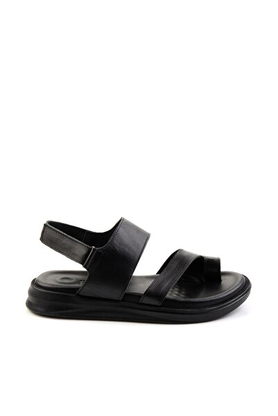 Bambi Siyah Leather Erkek Sandalet E05433401043