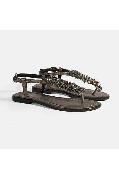 Desa Sandale Flip Flops de damă argintii