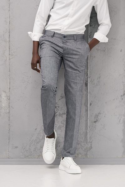 NOTRA Καλοκαιρινό παντελόνι Gabardine με πλαϊνή τσέπη Slimfit