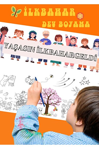 sandal hediyelik İlkbahar Geldi- Dev Boyama Kağıdı - Boyama Rulosu - Büyük Bo...