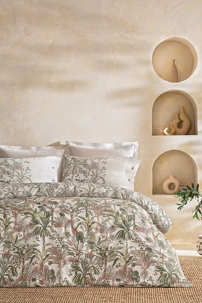 Puffy Green Pia Battal Duvet Cover Set