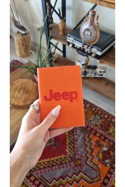 EFE DERİ Jeep Leather Stitched Car License Case Container License Holder Lice...
