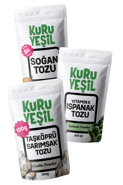Kuru Yeşil Kuru Sebze Tozu Paketi – 300 Gr – Ispanak Tozu – Sarımsak Tozu – S...